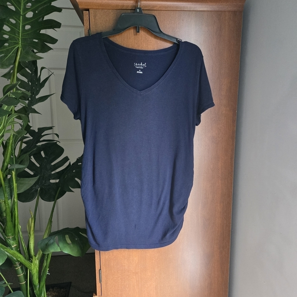 Isabel Maternity by Ingrid & Isabel Blue Fitted Short Sleeve T-Shirt